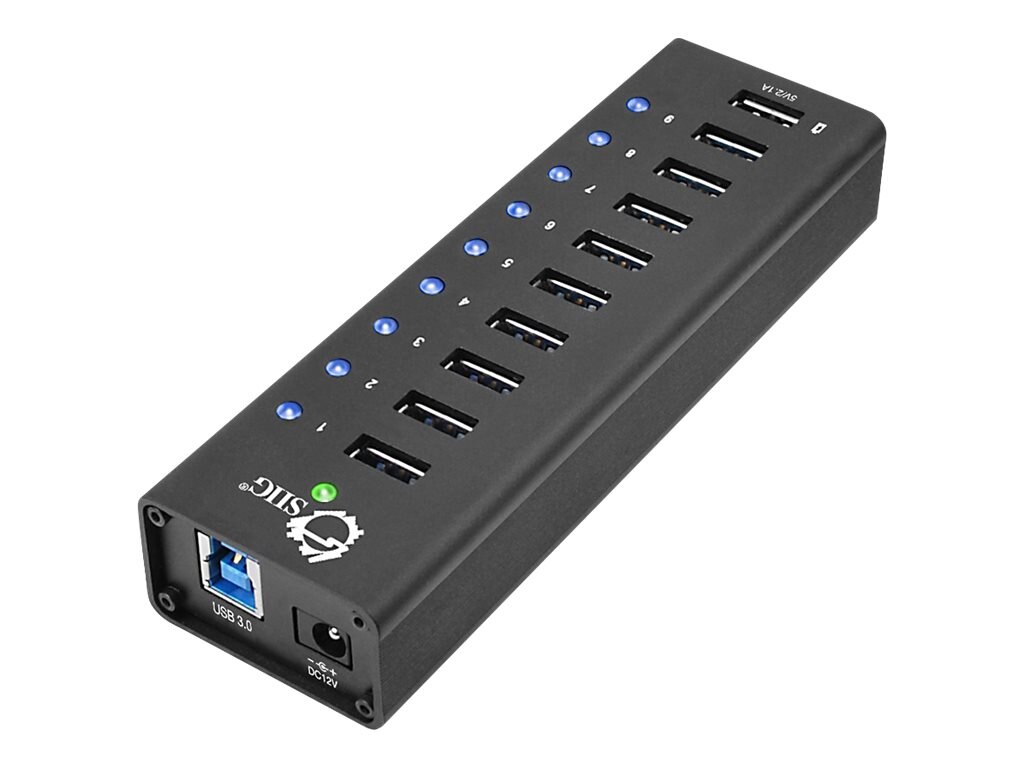 1 Port 5V 2.1A Charging Port with Power Adapter High Speed 7 Port USB 3.0 HUB 